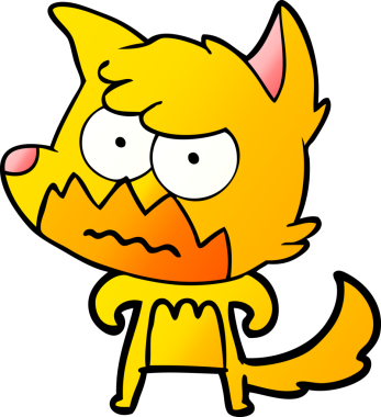 Bir insan tarafından çizilmiş tilki çizgi film karakteri