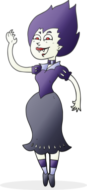 Bir insan tarafından çizilmiş serbest çizim vampir kız.