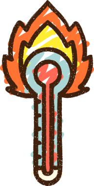 Bir insan tarafından çizilen Sıcak Sıcaklık Tebeşiri