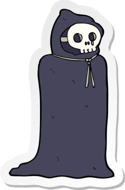 Bir insan tarafından çizilmiş ürkütücü bir cadılar bayramı kostümünün çıkartması.