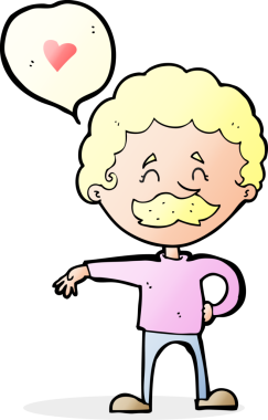 Çizgi filmdeki bıyıklı adam bir insan tarafından çizilmiş.