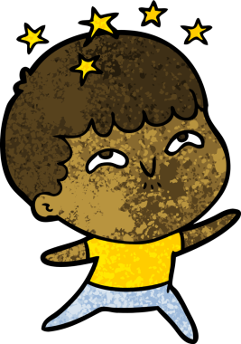 çizgi film bir insan tarafından çizilmiş hayret verici çocuk.