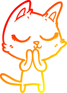 Bir insan tarafından çizilmiş sakin bir çizgi film kedisinin sıcak çizgi çizgisi.