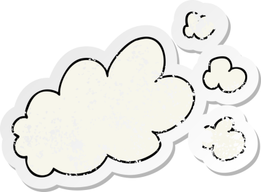 Bir insan tarafından çizilmiş karikatür dumanı çıkartması.