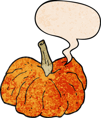 bir insan tarafından çizilmiş eski moda konuşma baloncuklu çizgi film kabağı