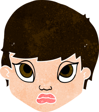 karikatür somurtan kadın bir insan tarafından çizilmiş.