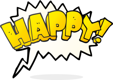 Bir insan tarafından çizilmiş serbest konuşma balonu çizgi filmi mutlu metin sembolü