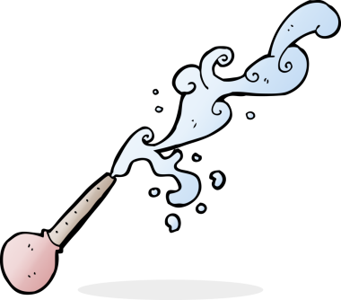 Bir insan tarafından çizilmiş karikatür fışkırtma pipeti