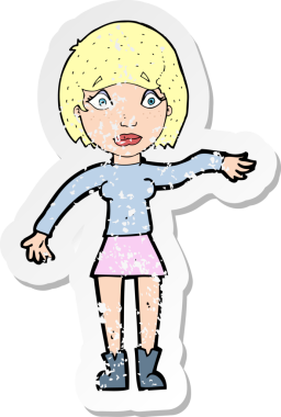 Bir insan tarafından çizilmiş bir karikatürün gerilimli çıkartması.