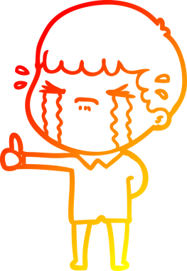 Bir insan tarafından çizilmiş ağlayan bir çizgi film karakteri çizimi.