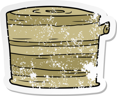 Bir insan tarafından çizilmiş bir ağaç kütüğünün sıkıntılı çıkartması.