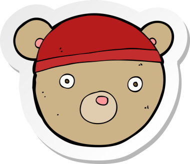 Bir insan tarafından çizilmiş oyuncak ayı şapkasının çıkartması.