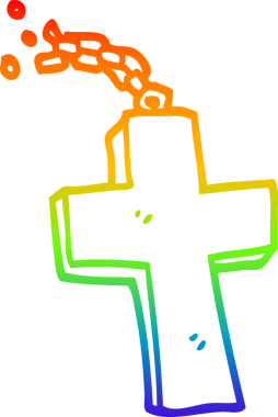 Bir insan tarafından çizilen gümüş haçın çizimi.