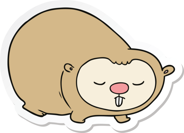 Bir insan tarafından çizilmiş bir karikatür çıkartması.