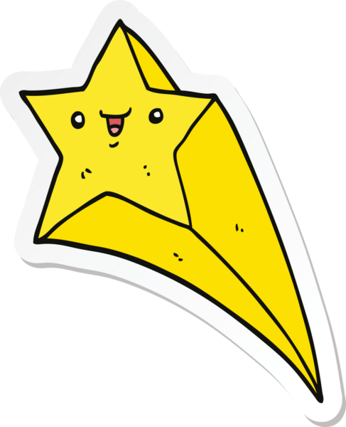 Bir insan tarafından çizilmiş bir çizgi film yıldızının çıkartması.