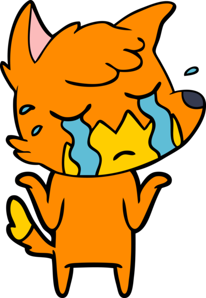 Bir insan tarafından çizilmiş tilki çizgi film karakteri