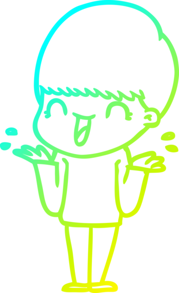 Bir insan tarafından çizilmiş mutlu çizgi film çocuğu çizimi.