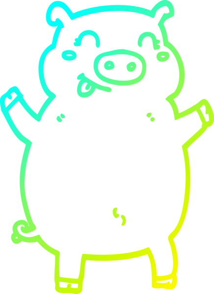 Bir insan tarafından çizilmiş soğuk çizgi domuz çizimi.