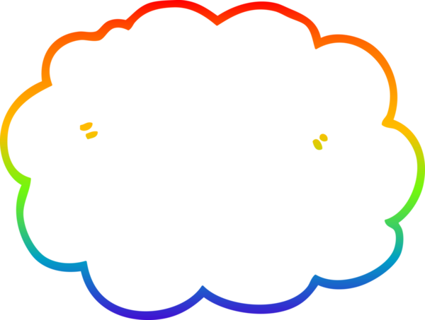 gökkuşağı gradyanı bir insan tarafından çizilmiş bir karikatür bulutunun çizimi