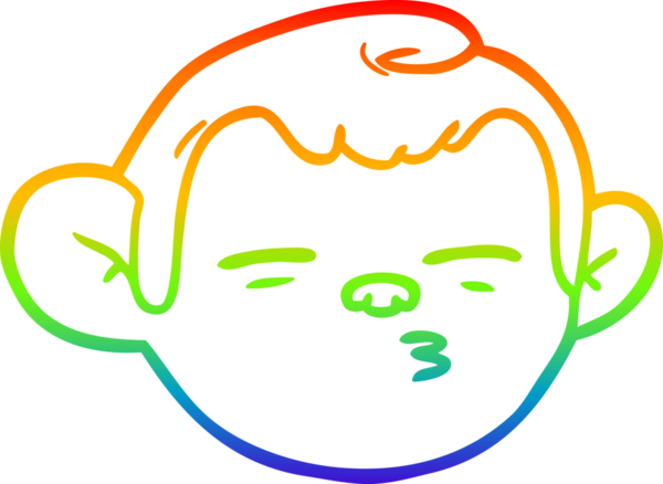 gökkuşağı gradyan çizgi çizimi bir insan tarafından çizilmiş maymun yüzü