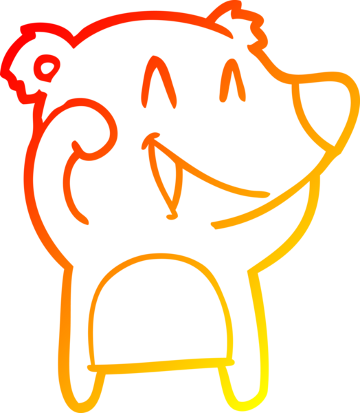 Bir insan tarafından çizilmiş gülen ayı karikatürü.