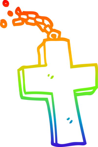 Bir insan tarafından çizilen gümüş haçın çizimi.