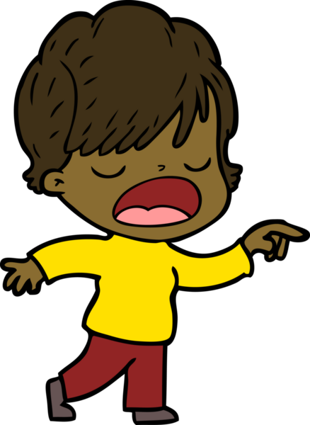 Bir insan tarafından çizilmiş bir karikatür kadın konuşuyor.