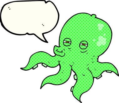 Bir insan tarafından çizilmiş karikatür karikatür ahtapotu.