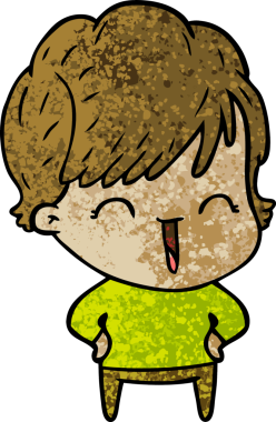 Bir insan tarafından çizilmiş gülen kadın çizgi filmi.