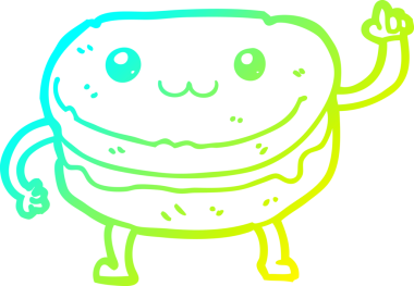 Bir insan tarafından çizilmiş soğuk gradyan çizgi film çizimi.