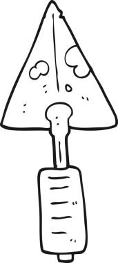 Bir insan tarafından çizilmiş siyah beyaz karikatür malası.