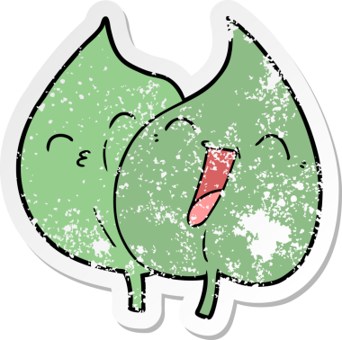 Bir insan tarafından çizilmiş komik bir karikatür çıkartması.