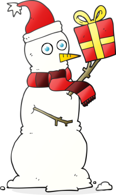 Bir insan tarafından çizilmiş kardan adam çizilmiş.