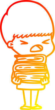 İnsan tarafından çizilmiş bir çizgi filmin sıcak gradyan çizimi.