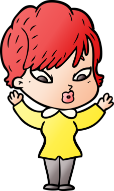 Bir insan tarafından çizilmiş karikatür kadın.