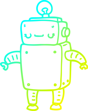 Bir insan tarafından çizilmiş soğuk gradyan robot çizimi