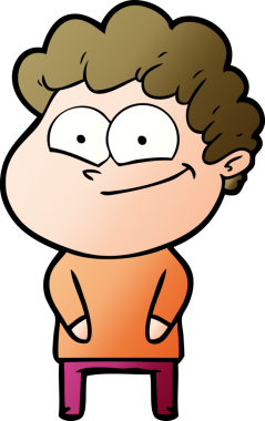 Bir insan tarafından çizilmiş mutlu bir adam.