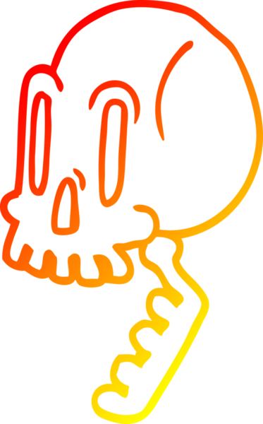 Bir insan tarafından çizilmiş yeşil bir kafatası çizgi çizimi