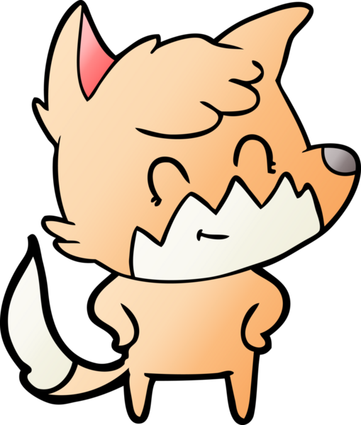 Bir insan tarafından çizilmiş çizgi film dostu tilki.