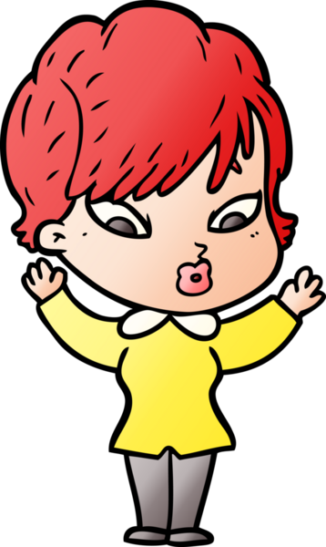 Bir insan tarafından çizilmiş karikatür kadın.