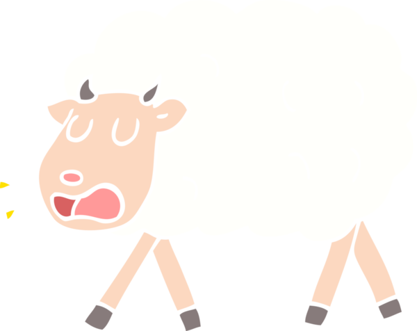 Bir insan tarafından çizilmiş düz renkli çizim koyunu