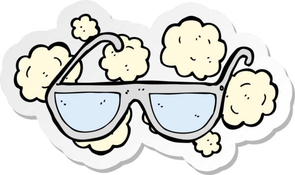 Bir insan tarafından çizilmiş bir çizgi film gözlüğünün çıkartması.