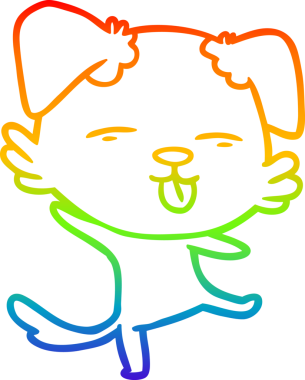 gökkuşağı gradyan çizimi bir insan tarafından çizilmiş dans eden bir köpeğin çizimi