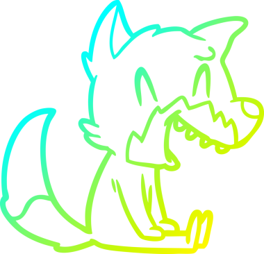 Bir insan tarafından çizilmiş gülen tilki çizgi filmi.