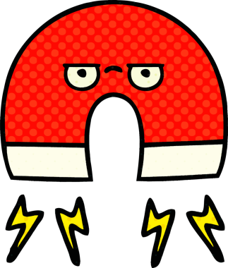 bir insan tarafından çizilmiş bir mıknatısın çizgi roman tarzı