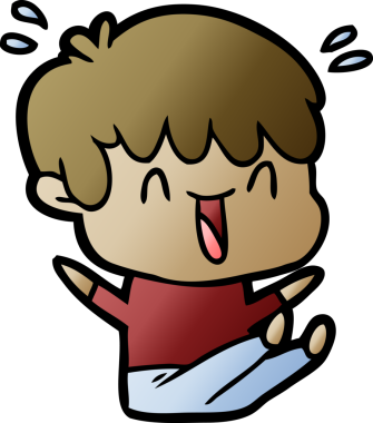 Bir insan tarafından çizilmiş gülen çocuk.