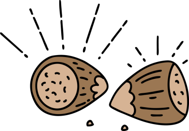 Bir insan tarafından çizilmiş geleneksel dövme stili fındık.