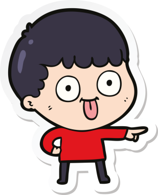 Bir insan tarafından çizilmiş karikatür adamın çıkartması.