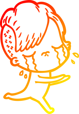 Bir insan tarafından çizilmiş, ağlayan bir çizgi film çizimi.