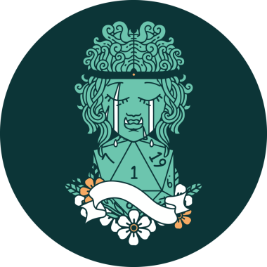 Ağlayan Ork barbar karakteri simgesi. Bir insan tarafından çizilmiş doğal bir yüz.